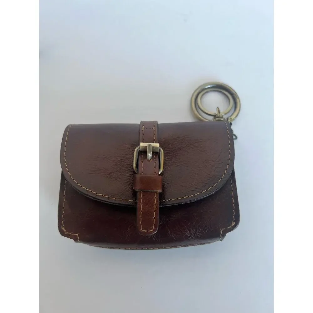 NEW Patricia Nash Brown‎ Leather Mini TORRI Key Fob Wallet Clutch
